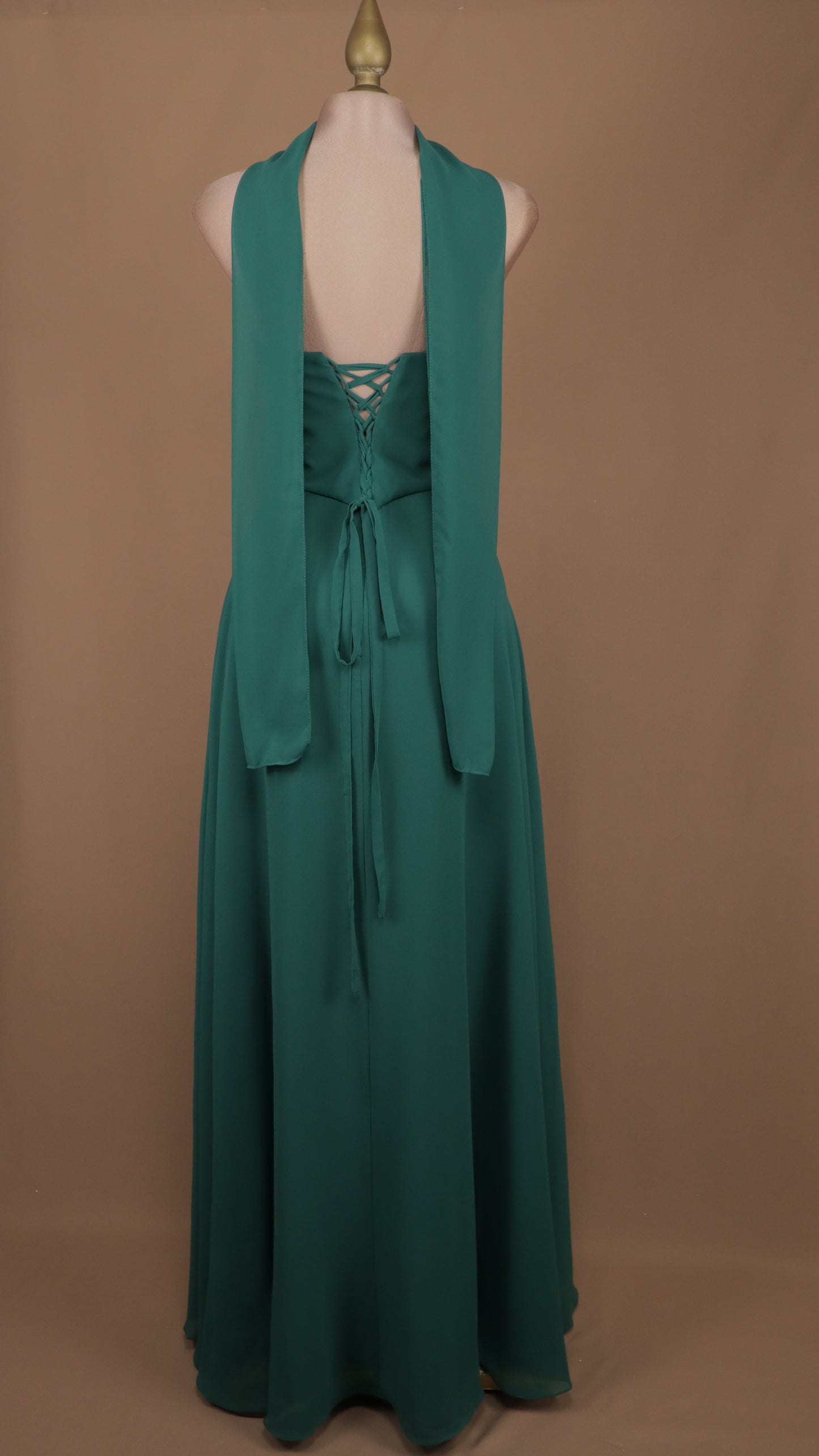 Vestido largo estraple con corset