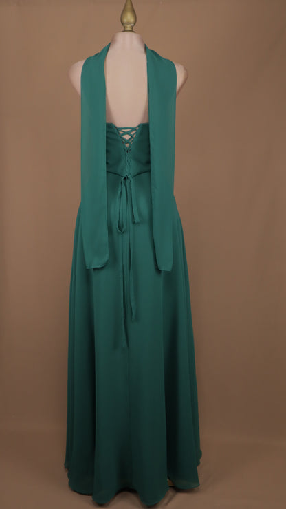 Vestido largo estraple con corset