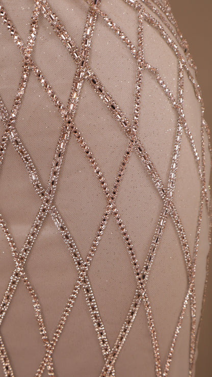 Vestido largo de gala escote al hombro