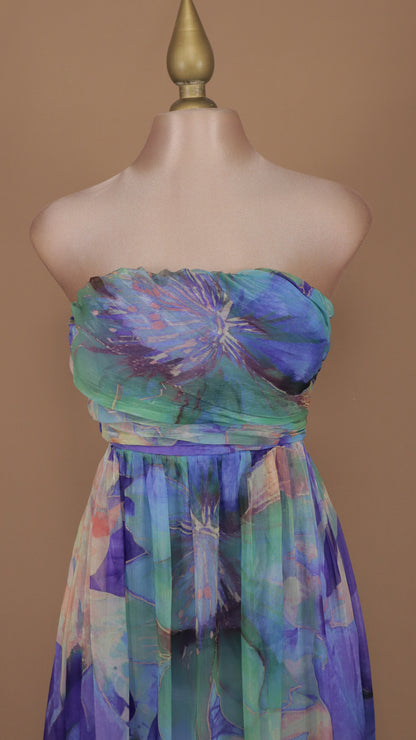 Vestido largo estraple estampado