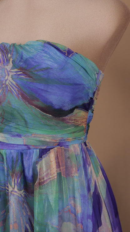 Vestido largo estraple estampado