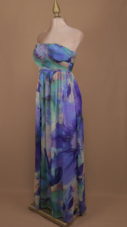 Vestido largo estraple estampado