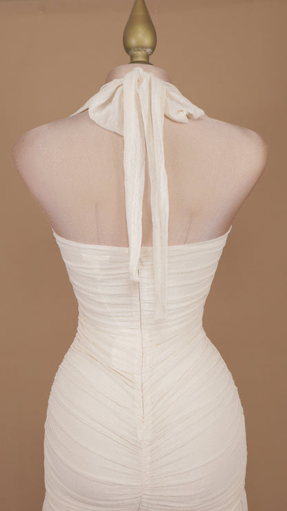Vestido largo pegadito cuello halter