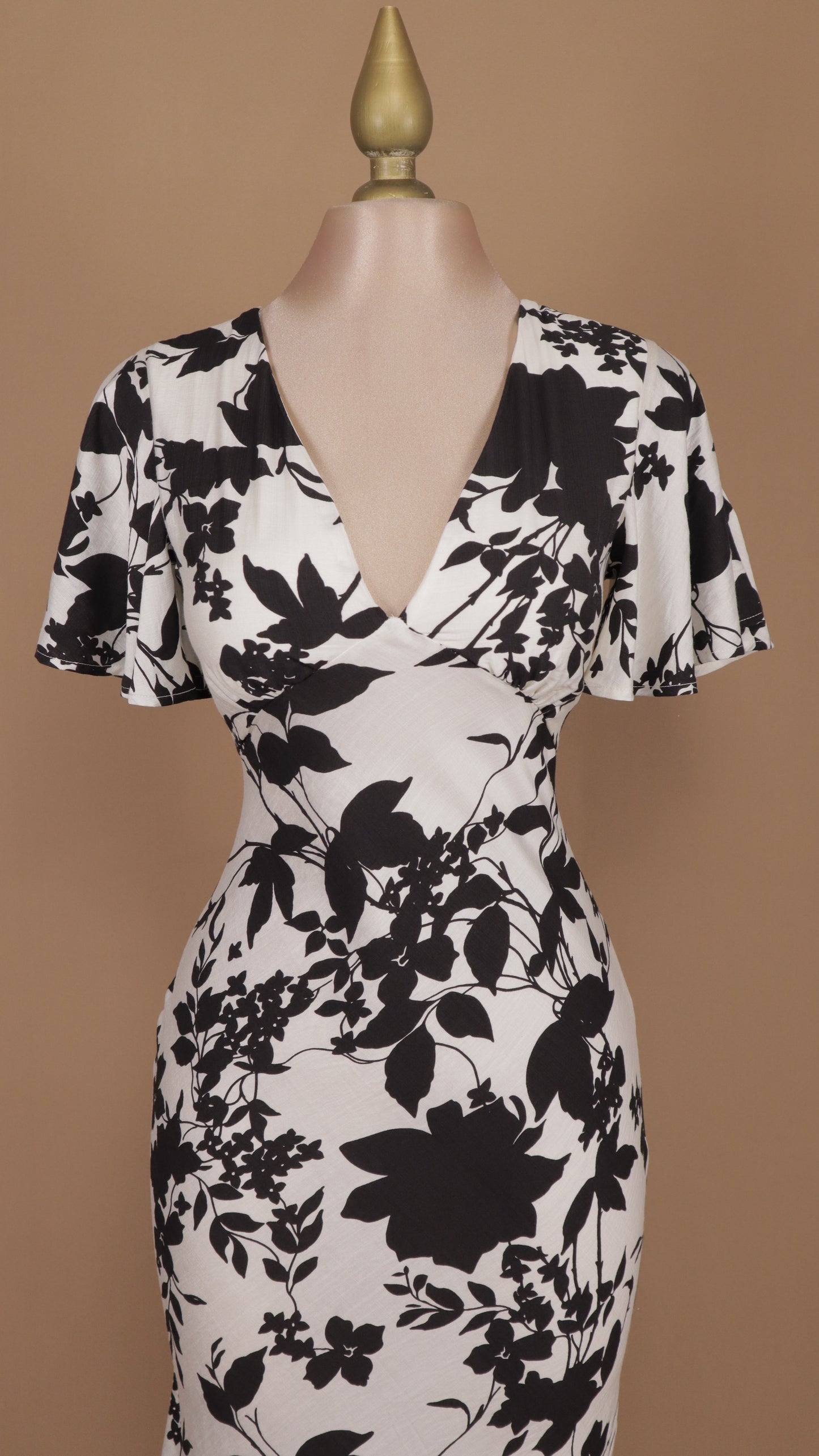 Vestido maxi estampado con manga 3/4
