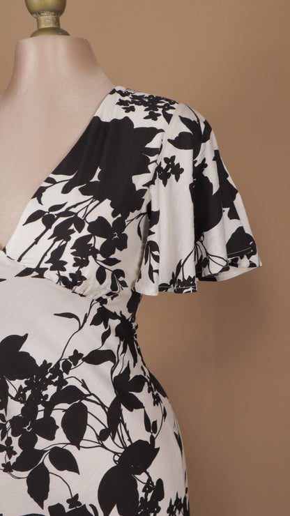 Vestido maxi estampado con manga 3/4