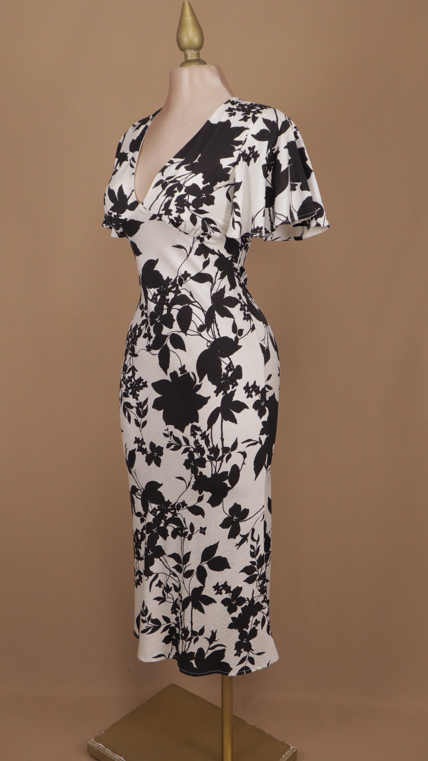 Vestido maxi estampado con manga 3/4