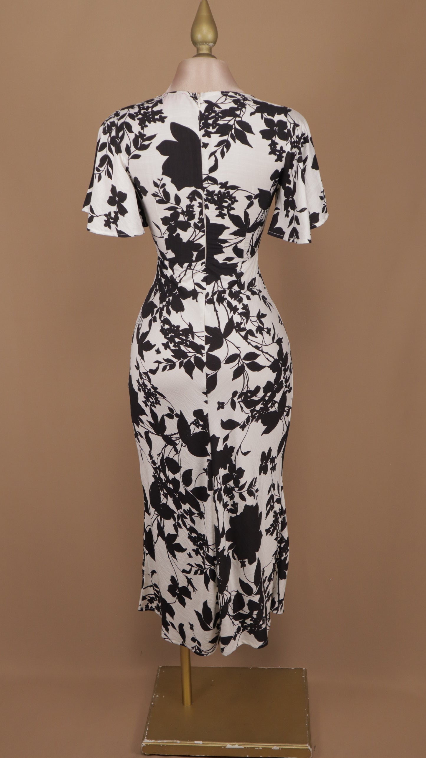 Vestido maxi estampado con manga 3/4