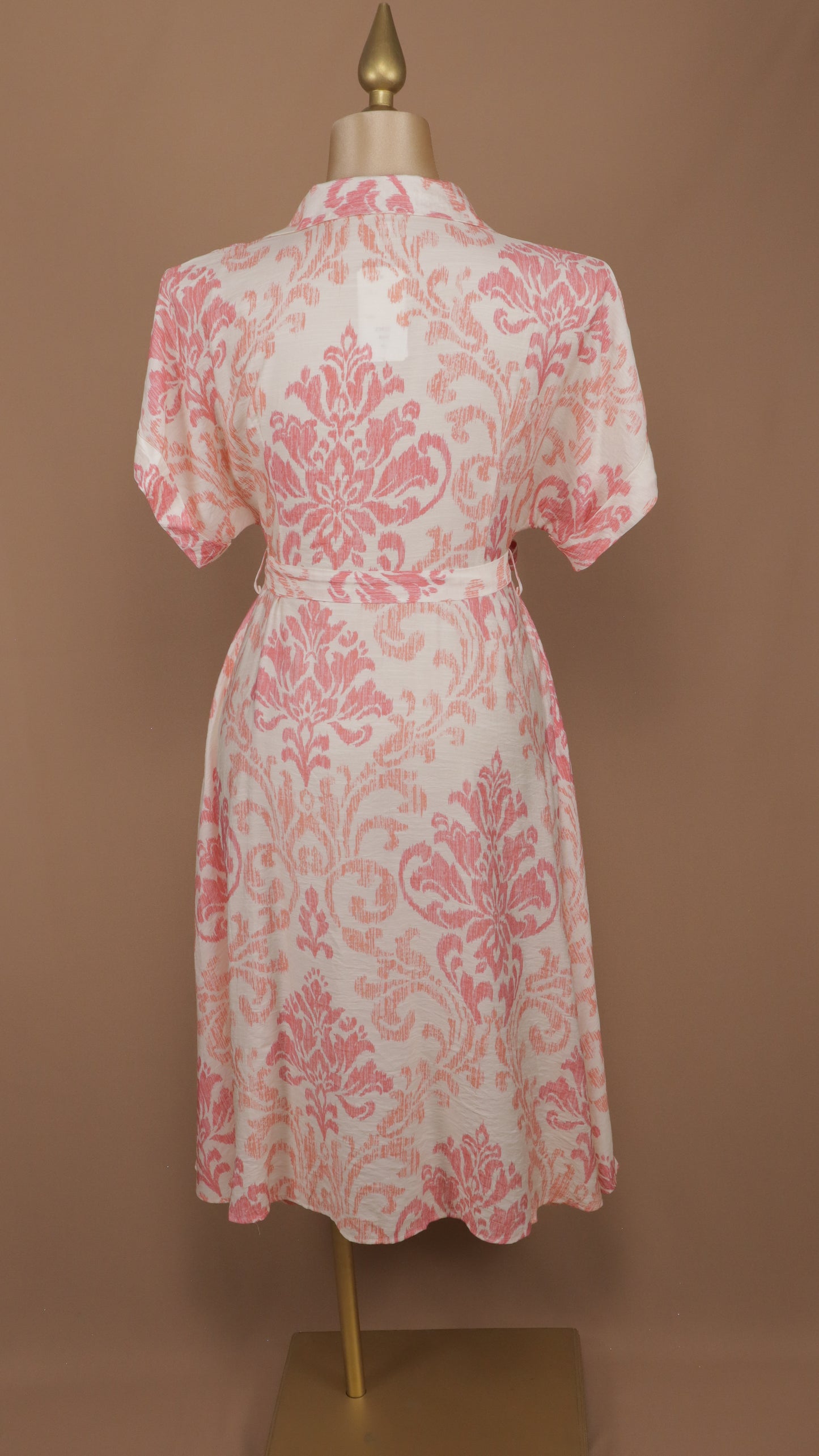 Vestido midi talla plus con estampado y manga