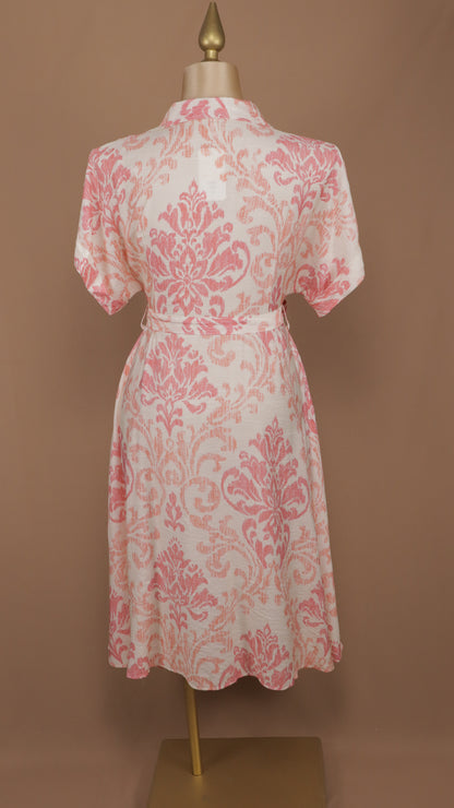 Vestido midi talla plus con estampado y manga