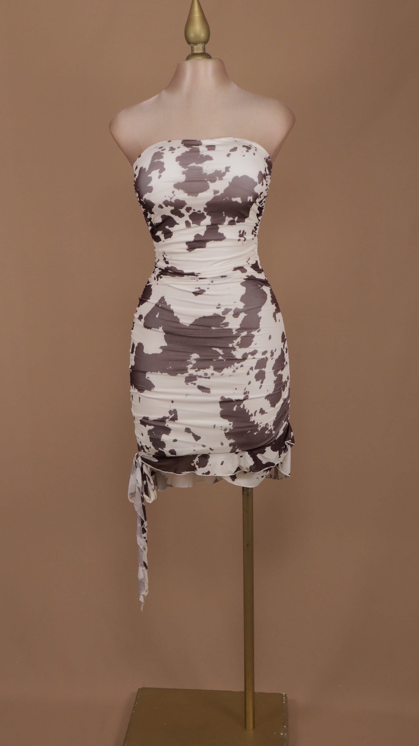 Vestido corto estraple estampado