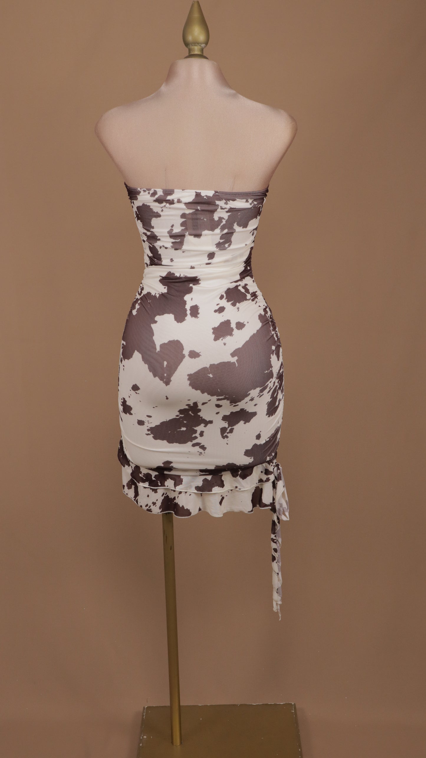 Vestido corto estraple estampado