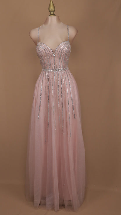 Vestido largo talla extra con aplicación