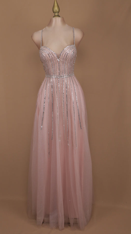 Vestido largo talla extra con aplicación