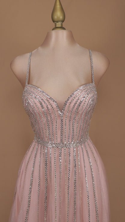 Vestido largo talla extra con aplicación