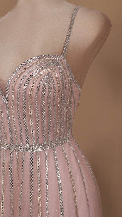 Vestido largo talla extra con aplicación