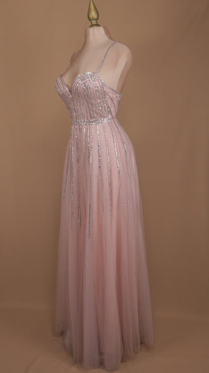 Vestido largo talla extra con aplicación