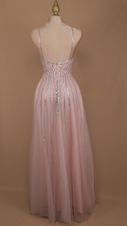 Vestido largo talla extra con aplicación