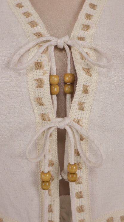 Conjunto tipo lino de pantalón y saco