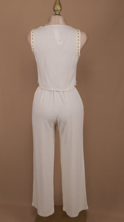 Conjunto tipo lino de pantalón y saco