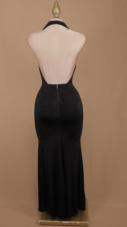 Vestido largo escote en la espalda cuello halter