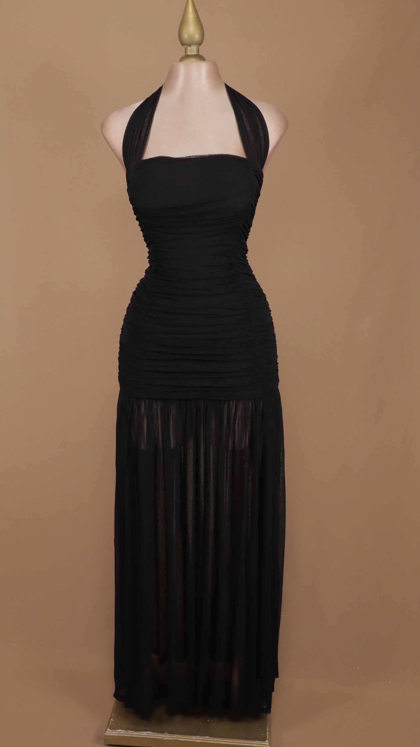 Vestido largo pegadito cuello halter