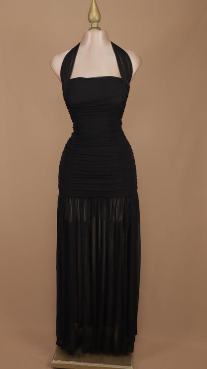 Vestido largo pegadito cuello halter