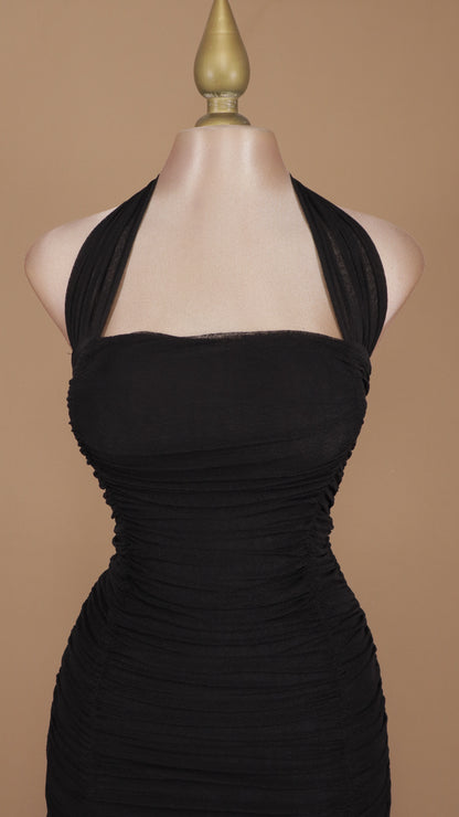 Vestido largo pegadito cuello halter