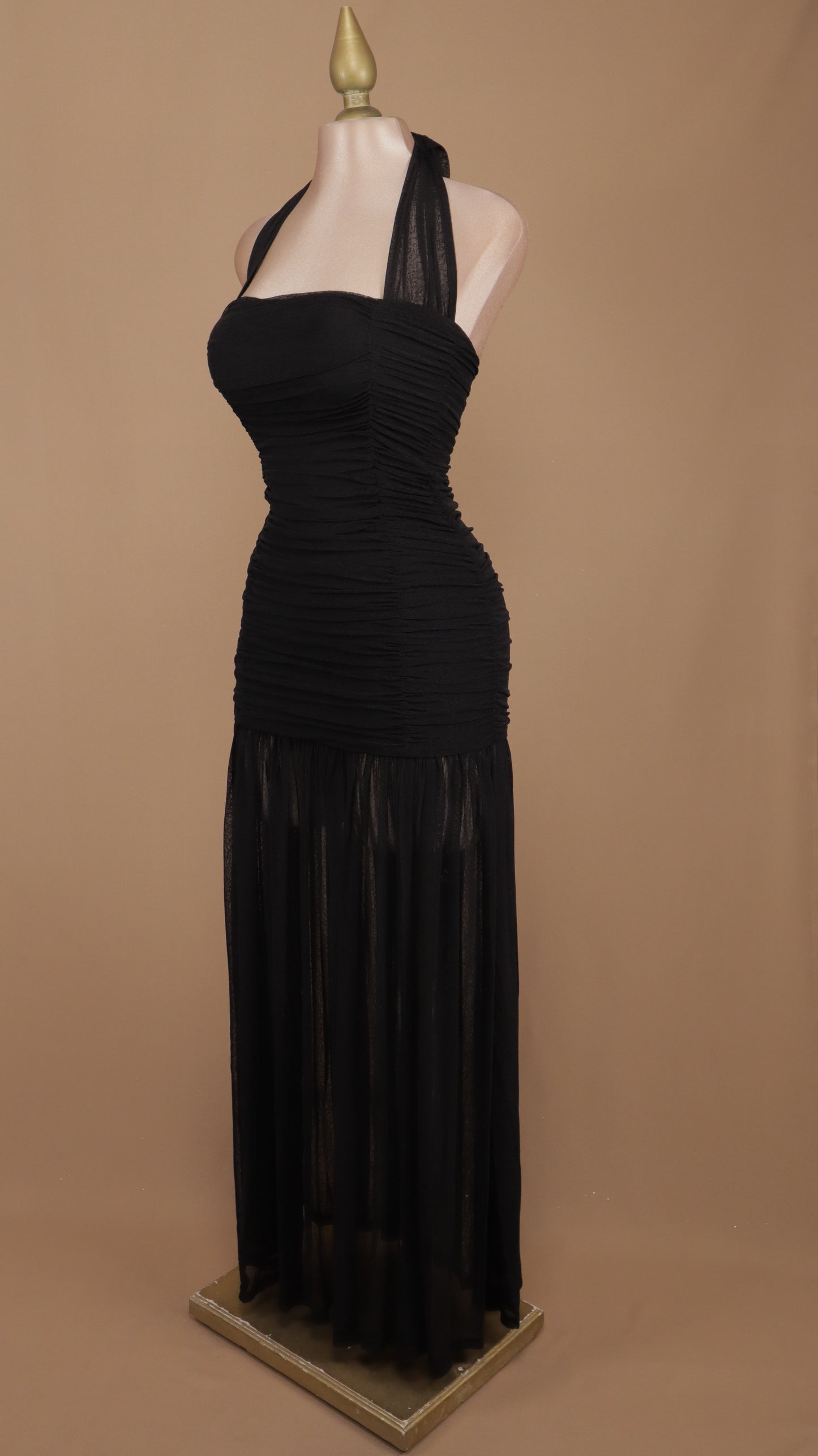 Vestido largo pegadito cuello halter