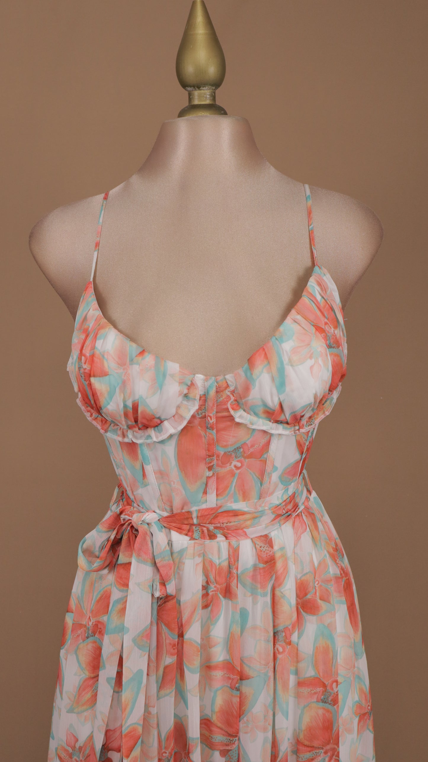 Vestido largo casual estampado con tirantes