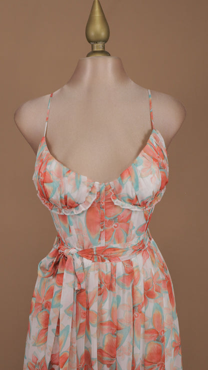 Vestido largo casual estampado con tirantes