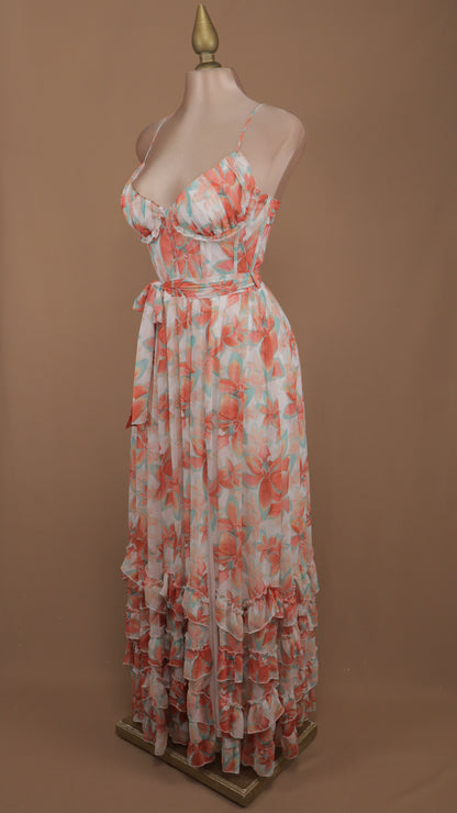 Vestido largo casual estampado con tirantes