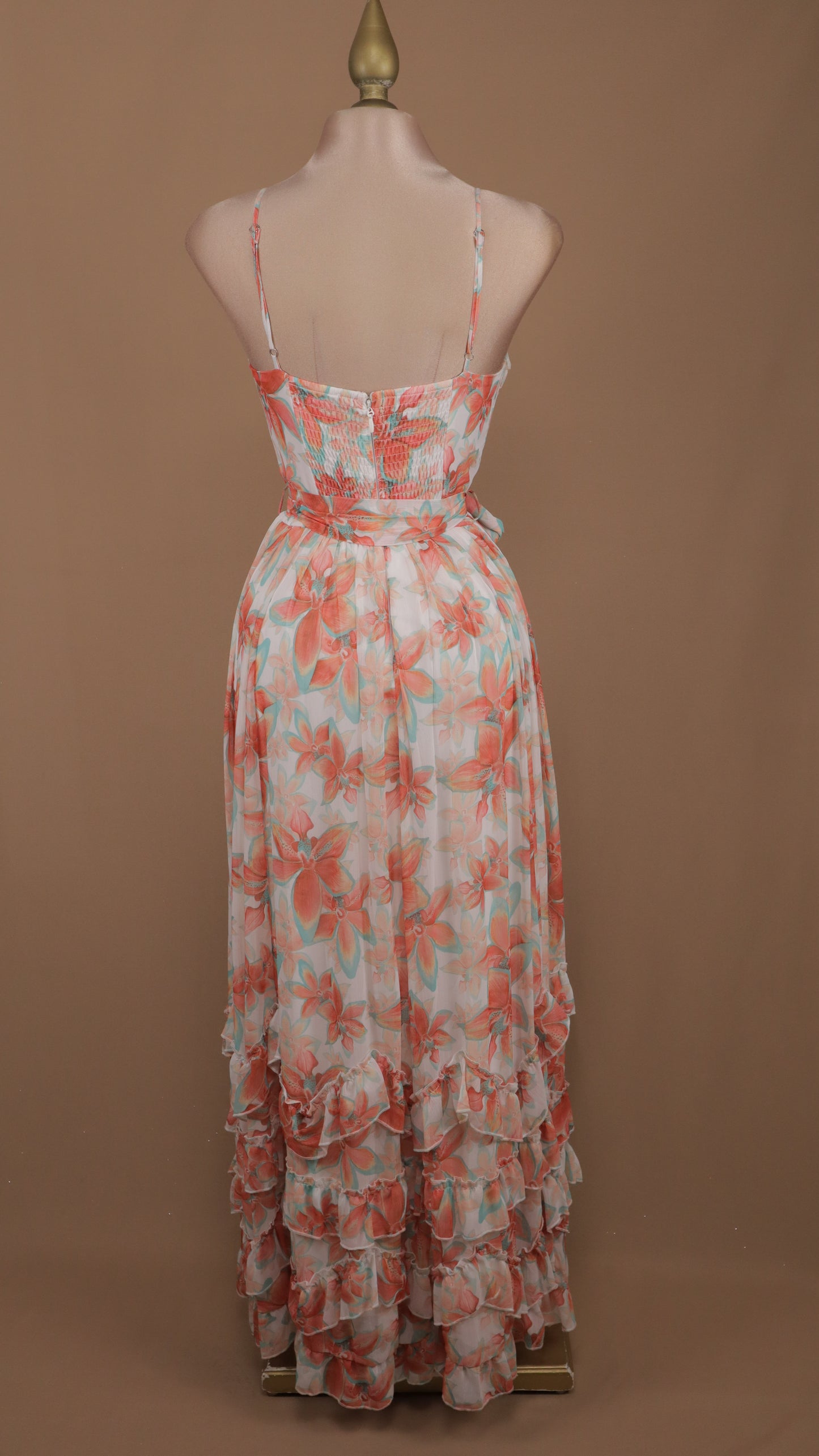 Vestido largo casual estampado con tirantes