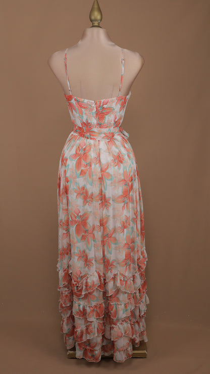 Vestido largo casual estampado con tirantes