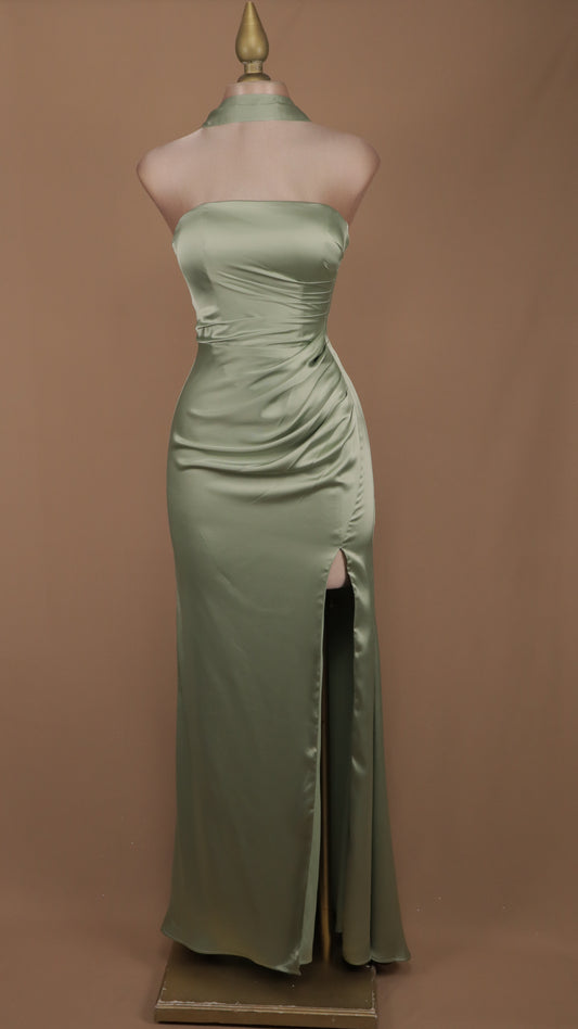 Vestido largo strapless