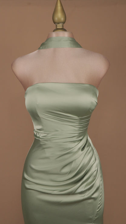 Vestido largo strapless