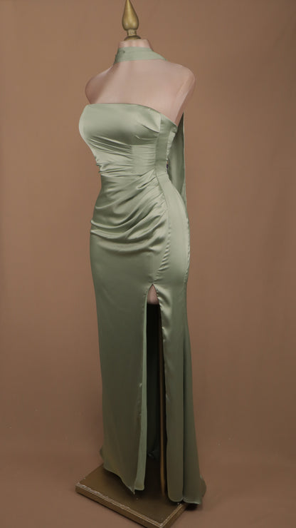 Vestido largo strapless