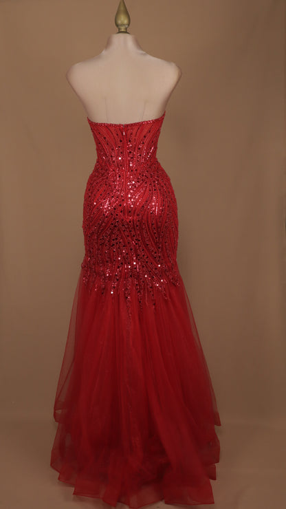 Vestido largo corte sirena estraple