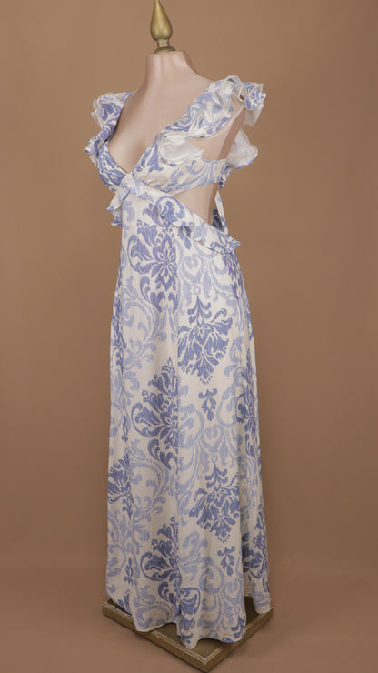 Vestido largo estampado con escote en la espalda
