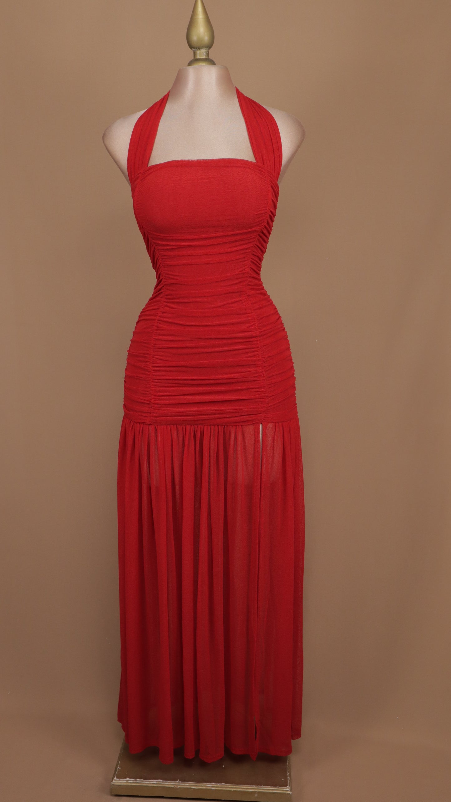 Vestido largo pegadito cuello halter