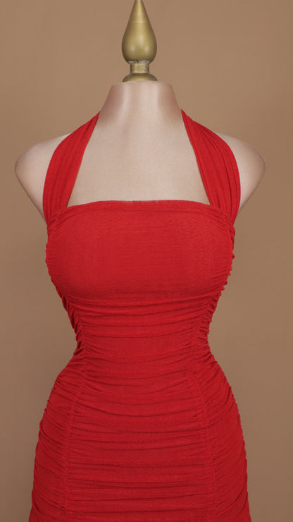 Vestido largo pegadito cuello halter