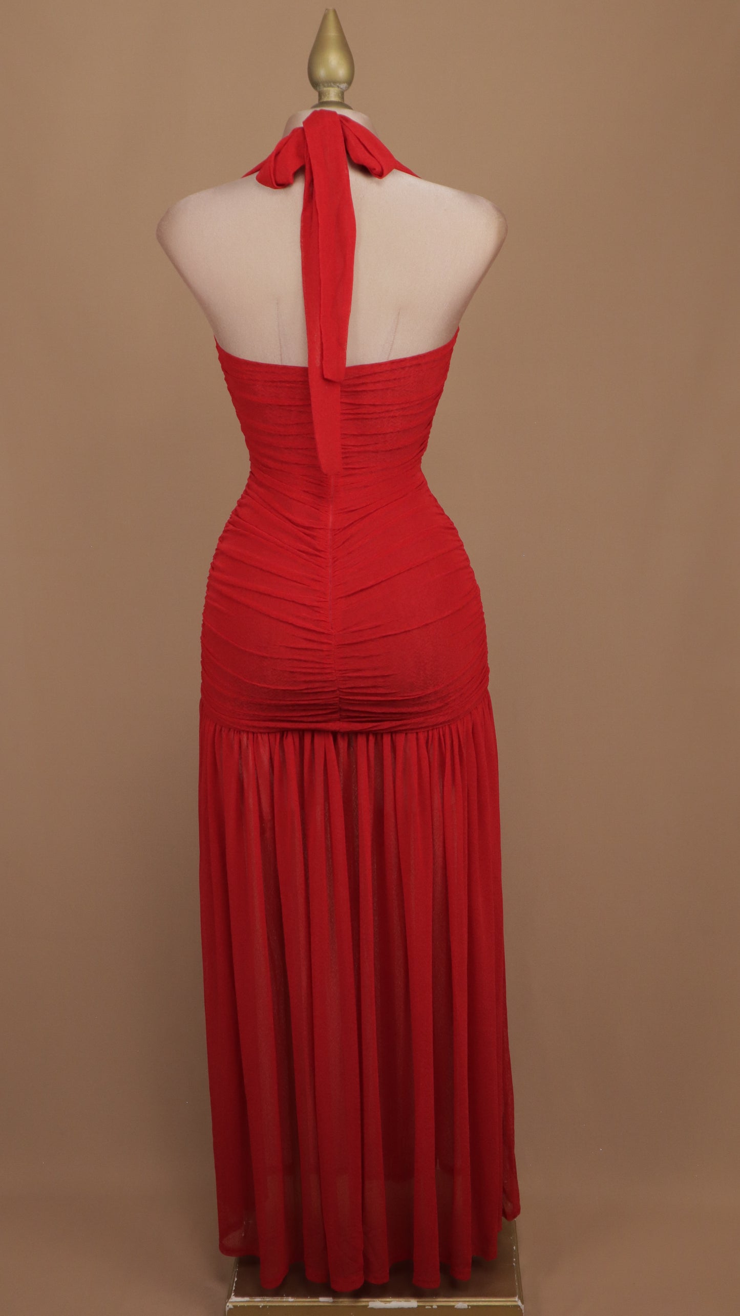 Vestido largo pegadito cuello halter